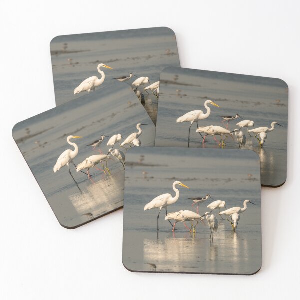 Item preview, Egrets and Shorebirds on Coastal Mudflat designed and sold by Debra Martz.