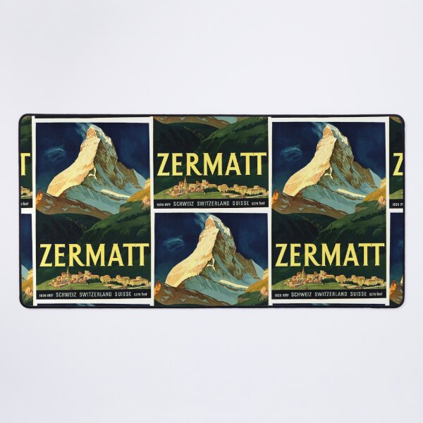 Item preview, Vintage Zermatt Travel Poster | Art Deco Style | Iconic Matterhorn | Swiss Alps Adventure | Bold Typography & Vivid Colors designed and sold by artofuniverse.