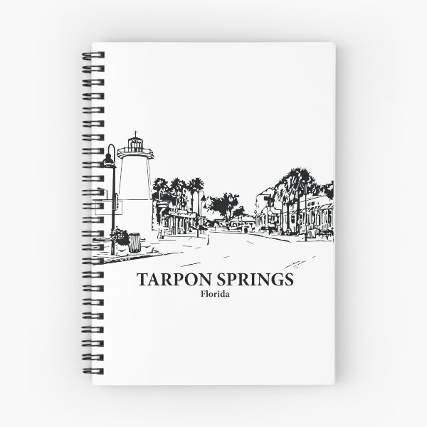 Item preview, Tarpon Springs FL - Ink Cityscape Illustration designed and sold by Lakeric Cityscapes.