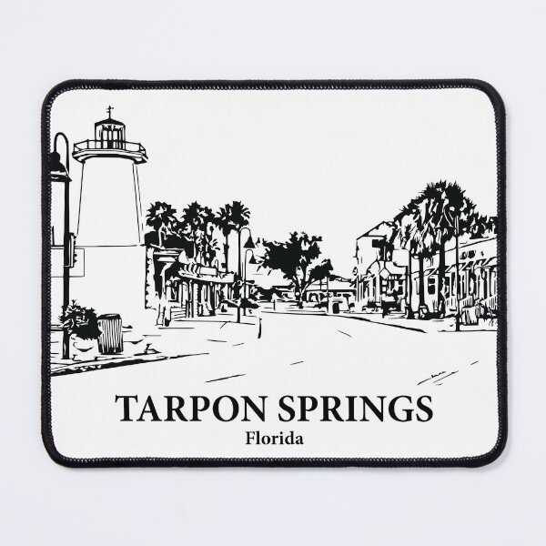 Item preview, Tarpon Springs FL - Ink Cityscape Illustration designed and sold by Lakeric Cityscapes.
