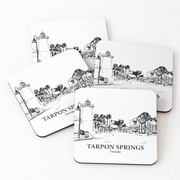 Item preview, Tarpon Springs FL - Ink Cityscape Illustration designed and sold by Lakeric Cityscapes.