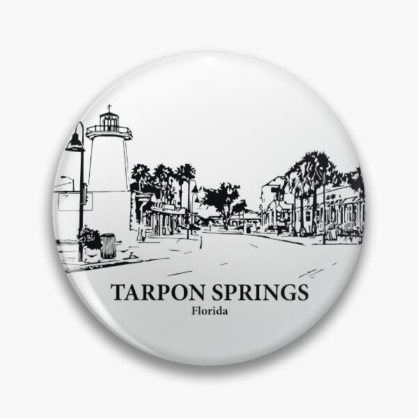 Item preview, Tarpon Springs FL - Ink Cityscape Illustration designed and sold by Lakeric Cityscapes.