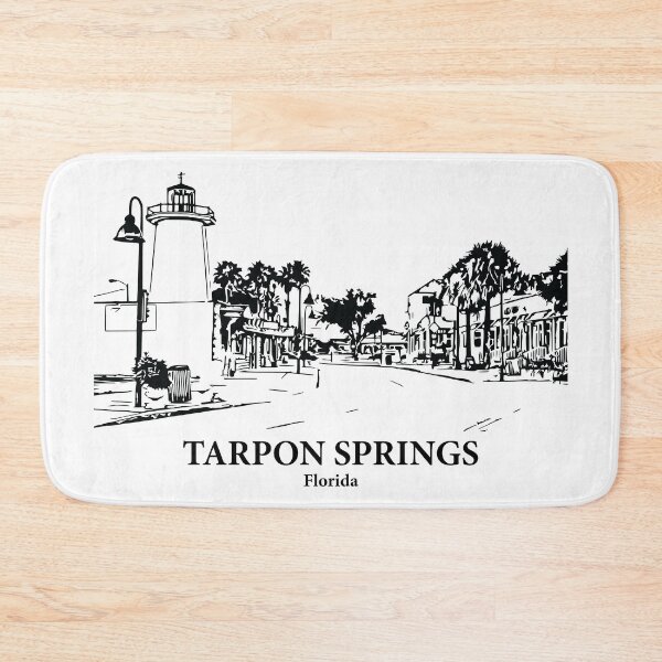Item preview, Tarpon Springs FL - Ink Cityscape Illustration designed and sold by Lakeric Cityscapes.