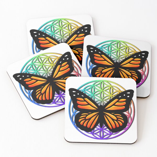 Item preview, Monarch butterfly illustration Colorful Flower of life scared geometry  designed and sold by hollycooper.