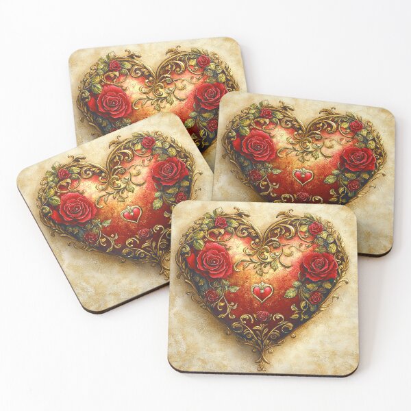 Item preview, Valentine's Day Vintage Ornamental Heart With Romantic Roses designed and sold by DEC02.