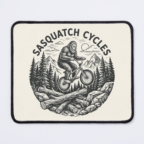 Item preview, Bigfoot Sasquatch Biking Vintage Cycling Mountains designed and sold by Y-Vibes.