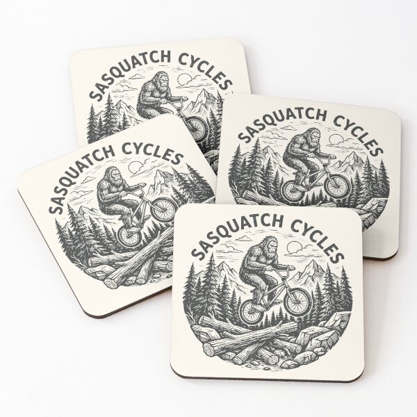 Item preview, Bigfoot Sasquatch Biking Vintage Cycling Mountains designed and sold by Y-Vibes.