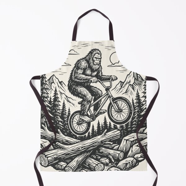 Item preview, Bigfoot Sasquatch Biking Vintage Cycling Mountains designed and sold by Y-Vibes.