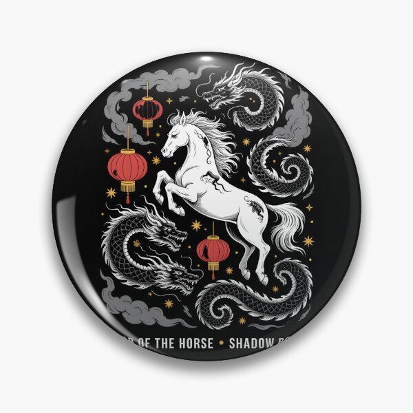 Aperçu de l'œuvre Year of the Horse Shadow Born Dragon Yin Yang Chinese New Year 2026 Lunar créée et vendue par CornishPixiPony.