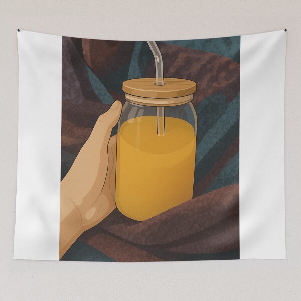 Item preview, Cozy Drink in a Blanket | Cute Warm Aesthetic Mason Jar Illustration designed and sold by Sepia soul.