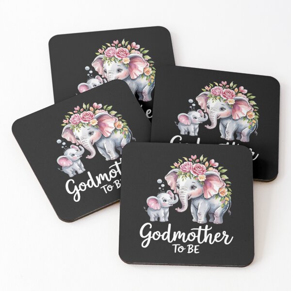 Item preview, Godmother To Be Elephant Baby Shower For Girl Floral designed and sold by MarkLeedsArt.