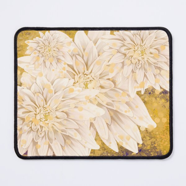 Item preview, White Dahlia Cluster – Golden Whimsy designed and sold by bohowhimsyart.
