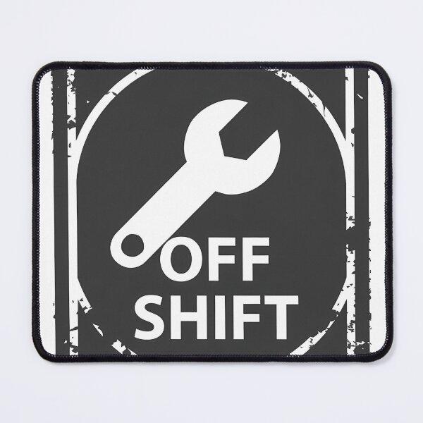 Aperçu de l'œuvre OFF SHIFT – Logo de clé à tampon vintage (vêtements de travail robustes) créée et vendue par Ajdaprint.