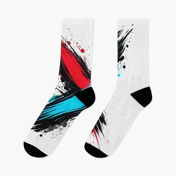 Item preview, Abstract X Red & Cyan – Bold Paint Stroke Art designed and sold by Mikoff04-arts.