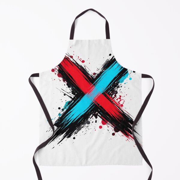 Item preview, Abstract X Red & Cyan – Bold Paint Stroke Art designed and sold by Mikoff04-arts.