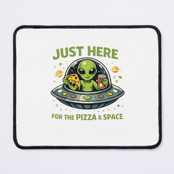 Item preview, Just Here for the Pizza and Space Funny Alien Graphic Design designed and sold by MOTAS FASHION .