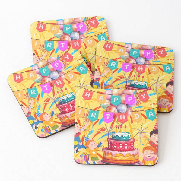 Item preview, Birthday Joy – Children’s Celebration Scene designed and sold by bohowhimsyart.