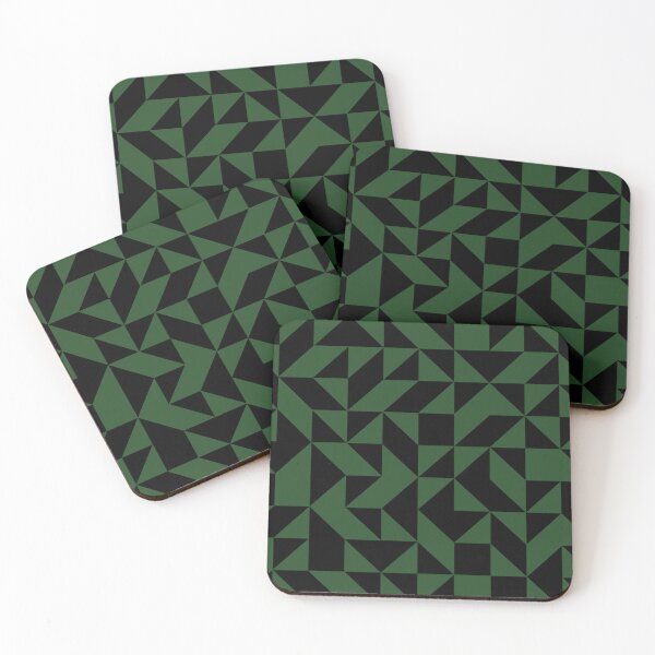 Item preview, Green and Black Geometric Shapes Pattern  designed and sold by OneThreeSix.
