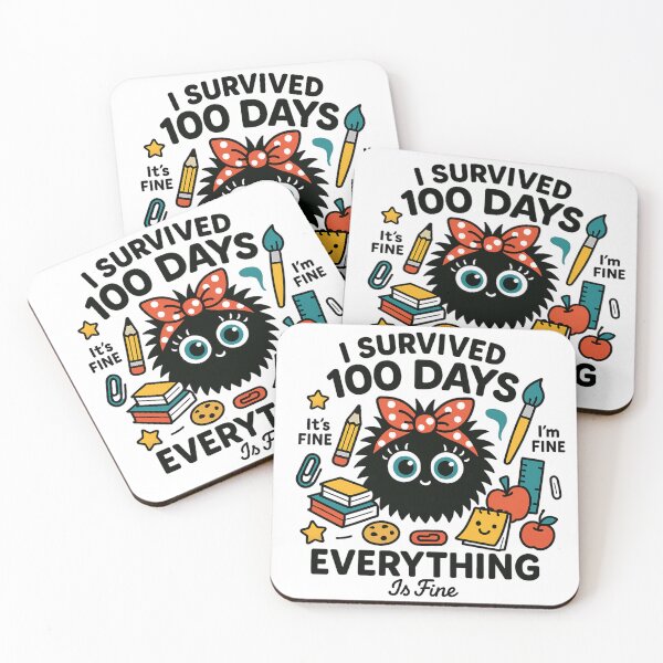 Item preview, I Survived 100 Days Funny Black Cat designed and sold by ZBIFBOUETLA.