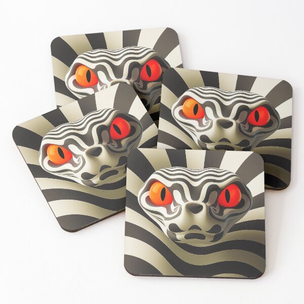 Item preview, Hypnotic Snake Red Eyes Optical Illusion Dark Art designed and sold by Amanda's Factory.