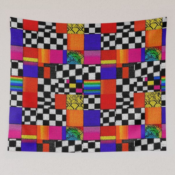 Item preview, Retro Glitch Patchwork Checkerboard Abstract Pattern designed and sold by Prismatect.