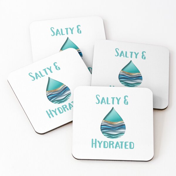 Item preview, Salty & Hydrated Ocean Art Quote designed and sold by Salty Colors Studio.