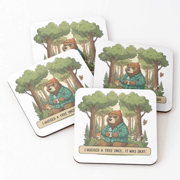Item preview, Funny Bear I Hugged A Tree Once It Was Okay Forest Meme designed and sold by SkyLark Studio.