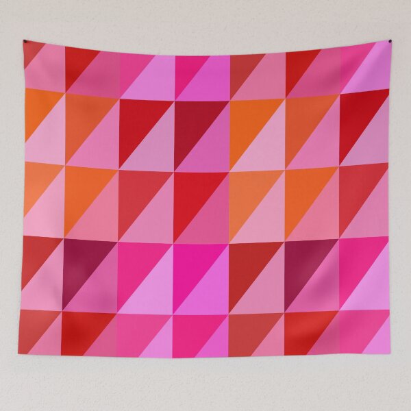 Item preview, Geometric Triangles Multi Orange and Pink designed and sold by OneThreeSix.