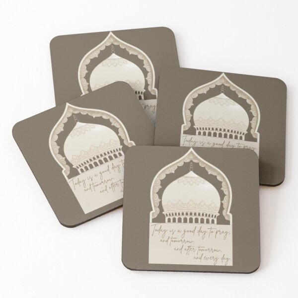 Item preview, Today Is a Good Day to Pray – Elegant Islamic Mosque Arch Quote Art designed and sold by D-Islamic.