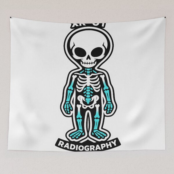 Item preview, Minimal X-Ray Alien Radiography Scan – Sci-Fi Anatomy Sticker designed and sold by QuirkyCartel.