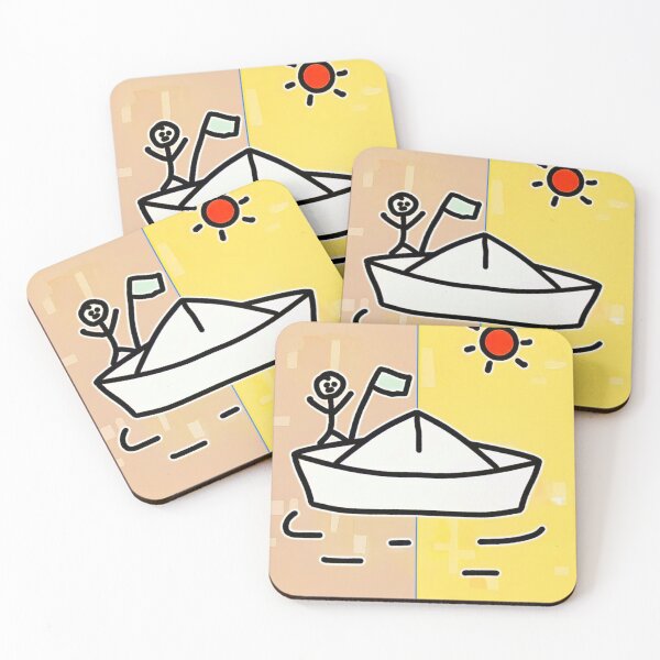 Item preview, "Paper Boat Adventure with Flag and Radiant Sun" designed and sold by nighttime1990.