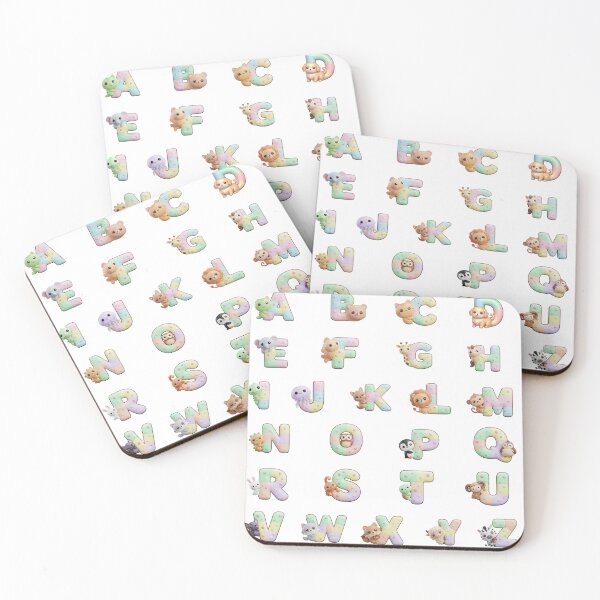 Item preview, Cute Pastel 3D Animal Alphabet A-Z Sticker Set designed and sold by Rose Collection Shop.