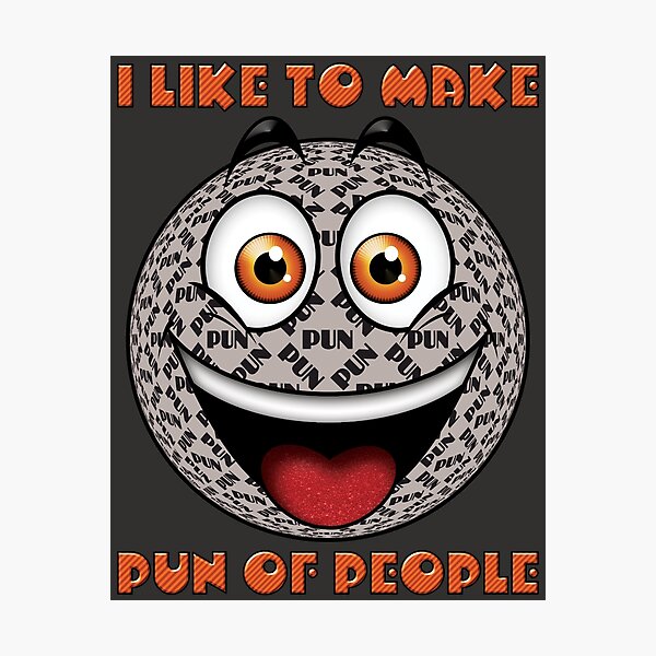 Item preview, I Like To Make Pun of People Gray Smile Orange Eyes designed and sold by KAUniqueDesigns.