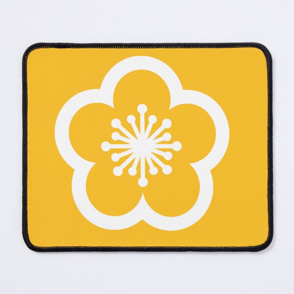Item preview, Contorno blanco de flor de sakura sobre naranja mango designed and sold by texdesign68.