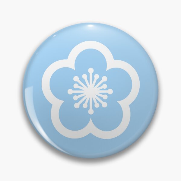 Aperçu de l'œuvre Contour blanc d'une fleur de cerisier sur fond bleu ciel créée et vendue par texdesign68.