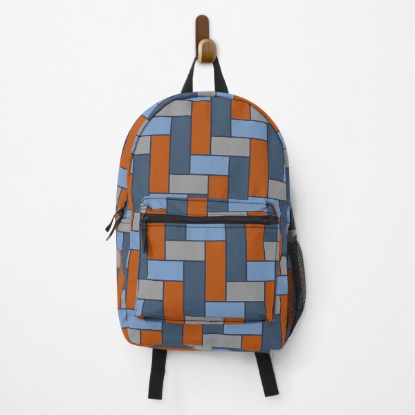 Item preview, Geometric Art Grid in Orange and Blue designed and sold by OneThreeSix.