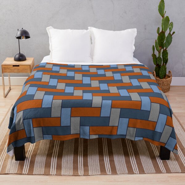 Item preview, Geometric Art Grid in Orange and Blue designed and sold by OneThreeSix.
