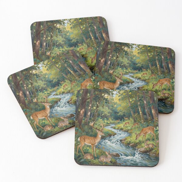 Item preview, Forest Morning With Deer And Rabbits designed and sold by FotoworldEdel.