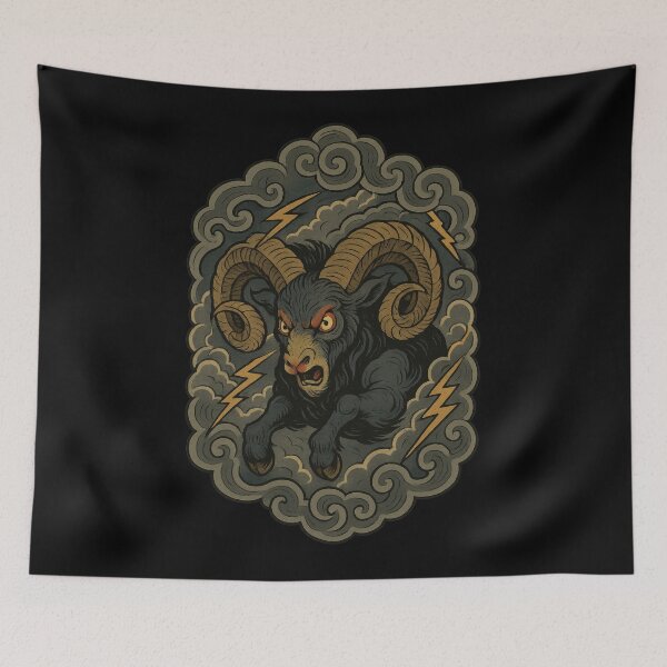 Item preview, Storm Ram Charging Through Clouds designed and sold by EdvvinStudios.