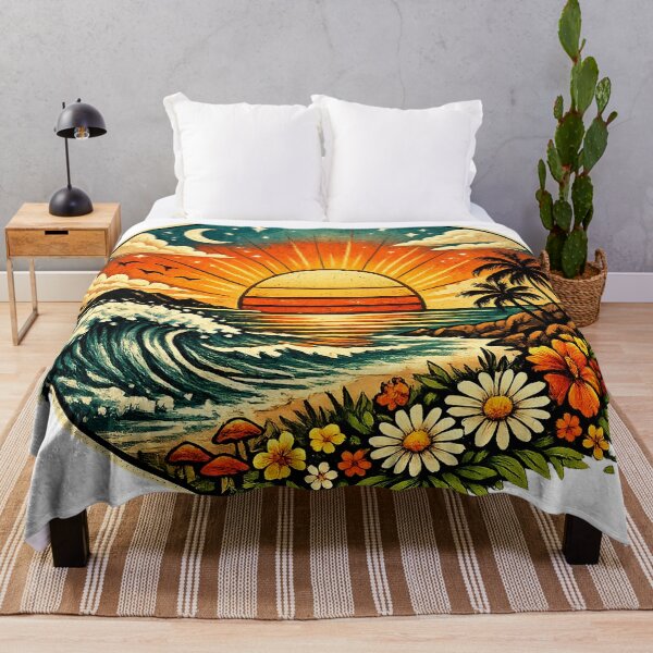 Item preview, Vintage Sunset Wave Circle (Retro Coastal Vibes) designed and sold by Orbit&Ink.