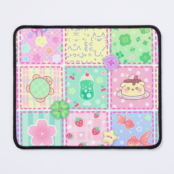 Aperçu de l'œuvre Motif patchwork rétro Kawaii Heisei créée et vendue par Devmon Designs.