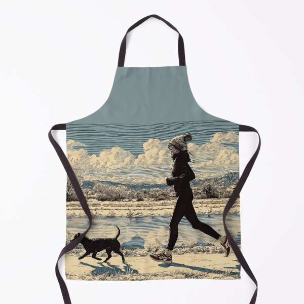 Item preview, Woman Running with Dog Vintage Illustration designed and sold by Banal25.