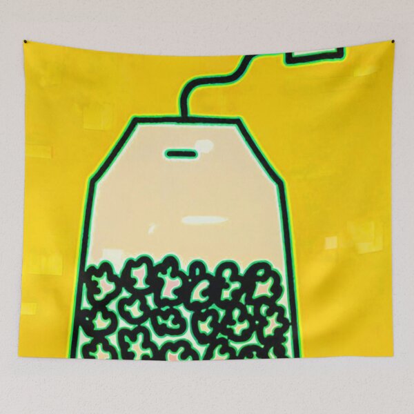 Item preview, "Minimalist Tea Bag Illustration with Herbal Texture" designed and sold by nighttime1990.