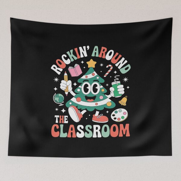 Item preview, Groovy Rocking Around Classroom Teacher Christmas Tree Cake designed and sold by MarkLeedsArt.
