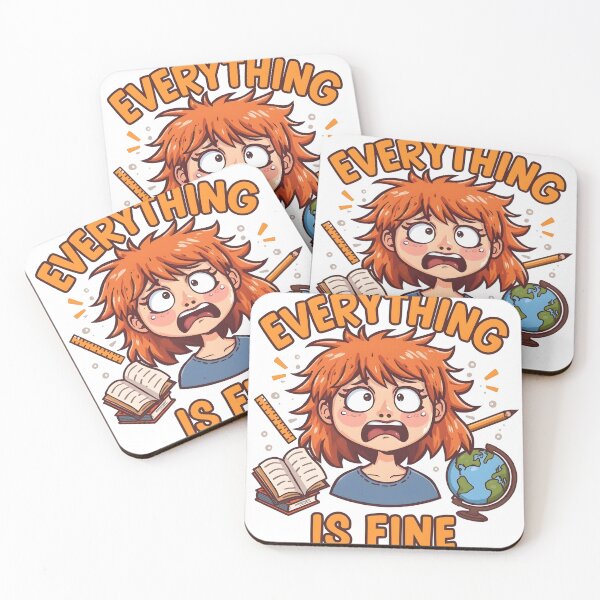 Item preview, Everything Is Fine Student Teacher Academic Stress Overwhelmed Humor designed and sold by Feral Feline.