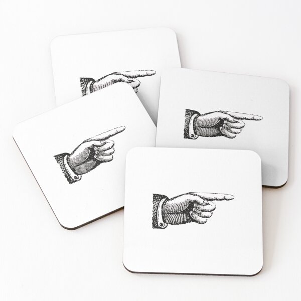 Item preview, Hand Point Right vintage woodcut art designed and sold by S-M-P-A.