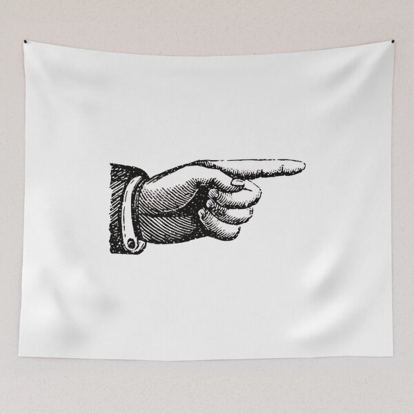 Item preview, Hand Point Right vintage woodcut art designed and sold by S-M-P-A.