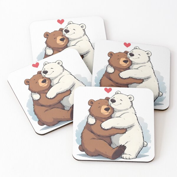 Item preview, Bear Hug Love – Cute Brown & Polar Bear Valentine Illustration designed and sold by Karolina’s Cozy Creations.