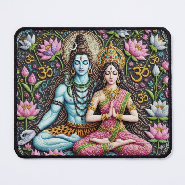 Item preview, Shiva Parvati Meditation with Lotus and Om designed and sold by ApproachingZion.