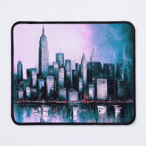 Item preview, NYC Skyline – Rose Mist Monochrome Fusion designed and sold by SkylineVistas Designs.